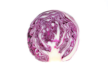 red cabbage isolated on white