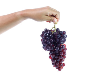 red grapes  isolated on white