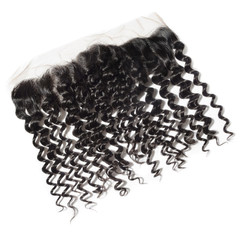 deep wave black human hair weaves extensions lace frontal