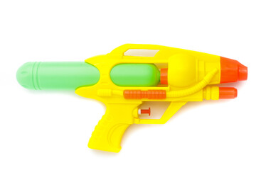 Plastic water gun isolated on white background