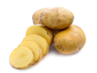 potatoes isolated on white background