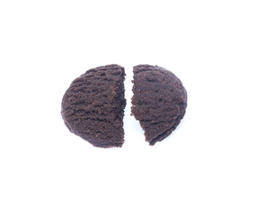 dark chocolate brownie cookies isolated on white