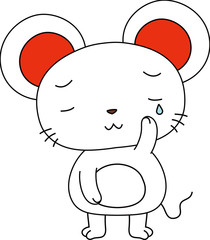 Cute white mouse mascot character