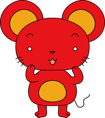 Cute Red mouse mascot character