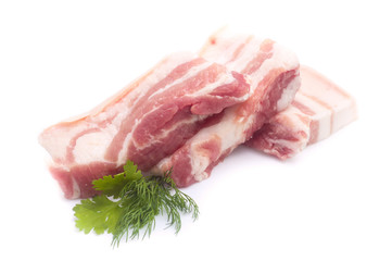 Fototapeta premium Pork belly on a white background