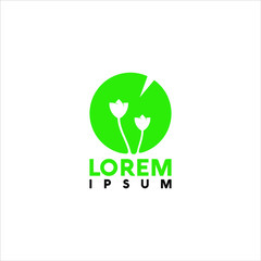 eco leaf and flower logo