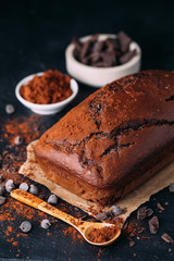 Homemade chocolate pastry for breakfast or dessert