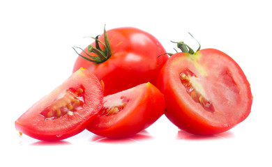 Tomato vegetables pile isolated on white background