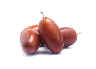 Jujube fruits close up on white