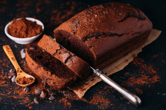 Delicious homemade chocolate almond loaf of bread