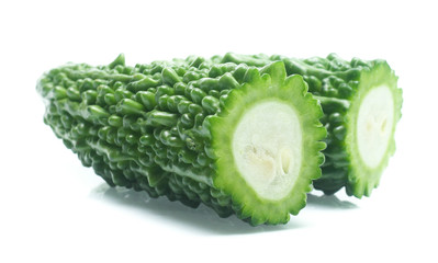 Bitter gourd on white background