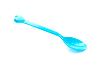 plastic  fork, spoon isolated on white backgruond