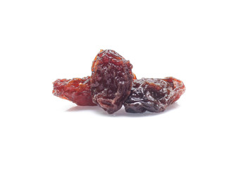 Organic dried Raisins isolated on white background