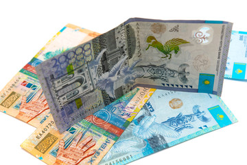 Kazakhstan paper money, tenge, money of different faiths.