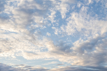 Photo of a daytime sky, blue sky with clouds.
