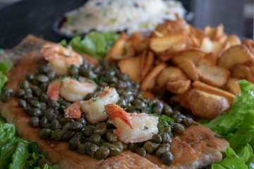 shrimp fish potato and rice