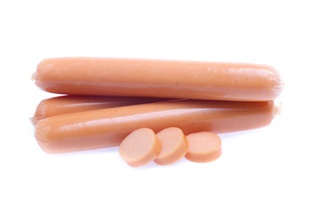 Fresh sausage  isolated on white background