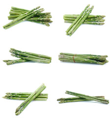 set Asparagus on white background