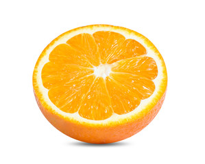 Orange fruit. Orang slice isolate on white background