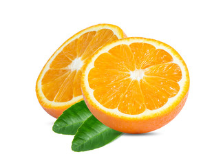 Orange fruit. Orang slice isolate on white background
