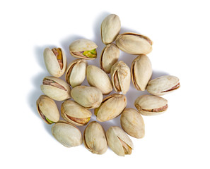 Pistachio nuts. Isolated on a white background