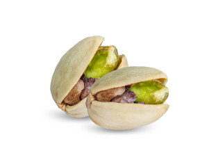 Pistachio nuts. Isolated on a white background