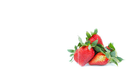copy space strawberry isolated