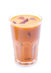 Iced Thai milk tea in glasses (thailand)