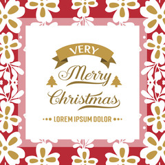 Greeting card very merry christmas, with beautiful white wreath frame. Vector