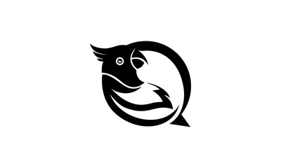 logo parrot bird circle vector