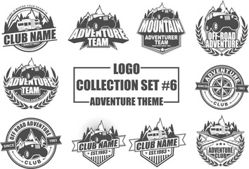 Vector Badge Logo Collection Set with Adventure Theme