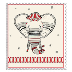 Elephant Madhubani Artwork 