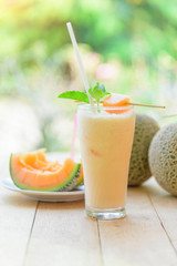 Milk melon Smoothie in glass