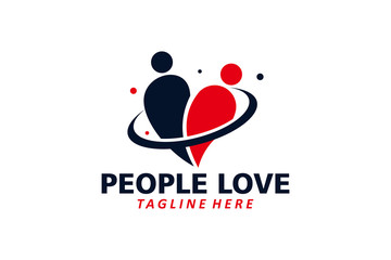 people love logo icon vector isolated