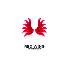 red wing modern logo icon design vector 