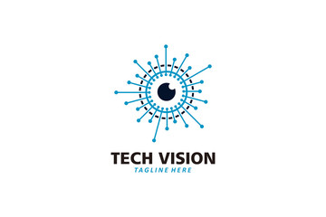 tech vision logo icon vector isolated
