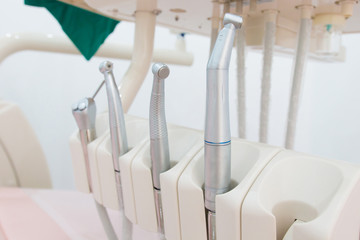 Fototapeta na wymiar dental instruments and tools in a dentists office