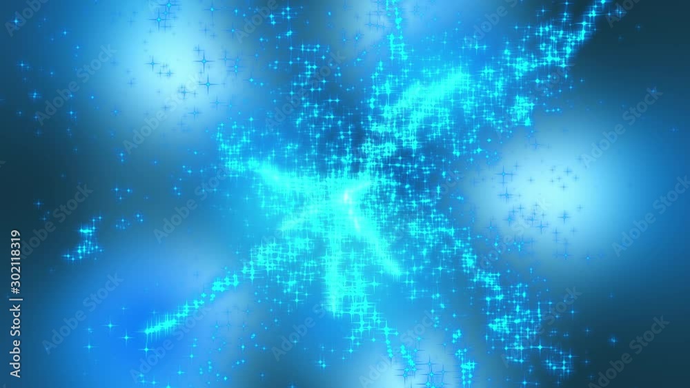Aufkleber firework of blue lights and sparkling particles. computer generated 3d rendering web background