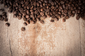 Coffee on wooden background