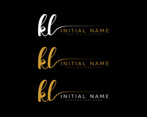 K L KL Initial handwriting logo vector. Hand lettering for designs