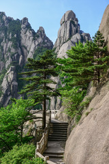 Yellow Mountains.Mount Huangshan.A mountain range in southern Anhui province in eastern China.