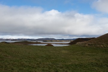 craters in Iceland from volcanoes