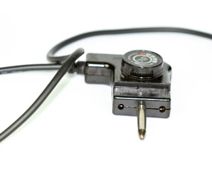 Fototapeta premium Power outlet isolated on white background connector usb
