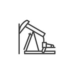 Oil derrick line icon. linear style sign for mobile concept and web design. Oil pump outline vector icon. Symbol, logo illustration. Vector graphics