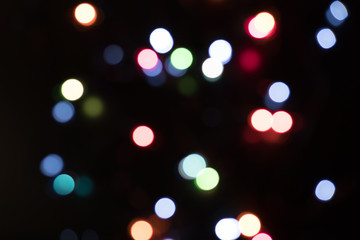 Abstract Defocused Lights on black Background,Bokeh background.