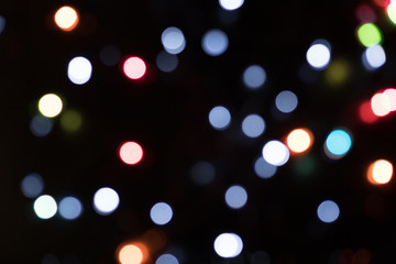 Abstract Defocused Lights on black Background,Bokeh background.