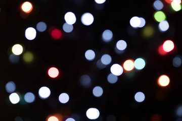 Abstract Defocused Lights on black Background,Bokeh background.