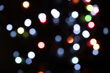 Abstract Defocused Lights on black Background,Bokeh background.