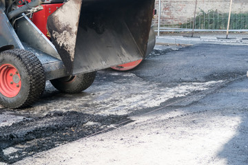 Fototapeta premium New asphalt on the ground