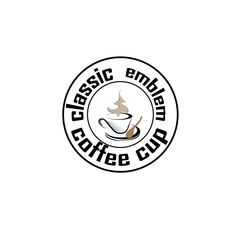 Vintage vector coffee logo and label. Coffee logo template. Caffeine logotype. Retro vintage insignia. Retro coffee badge. Vector illustration